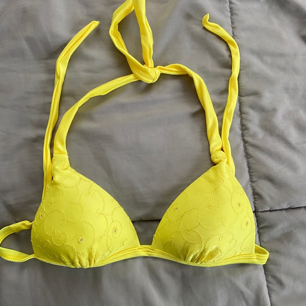 bright yellow push up bikini top